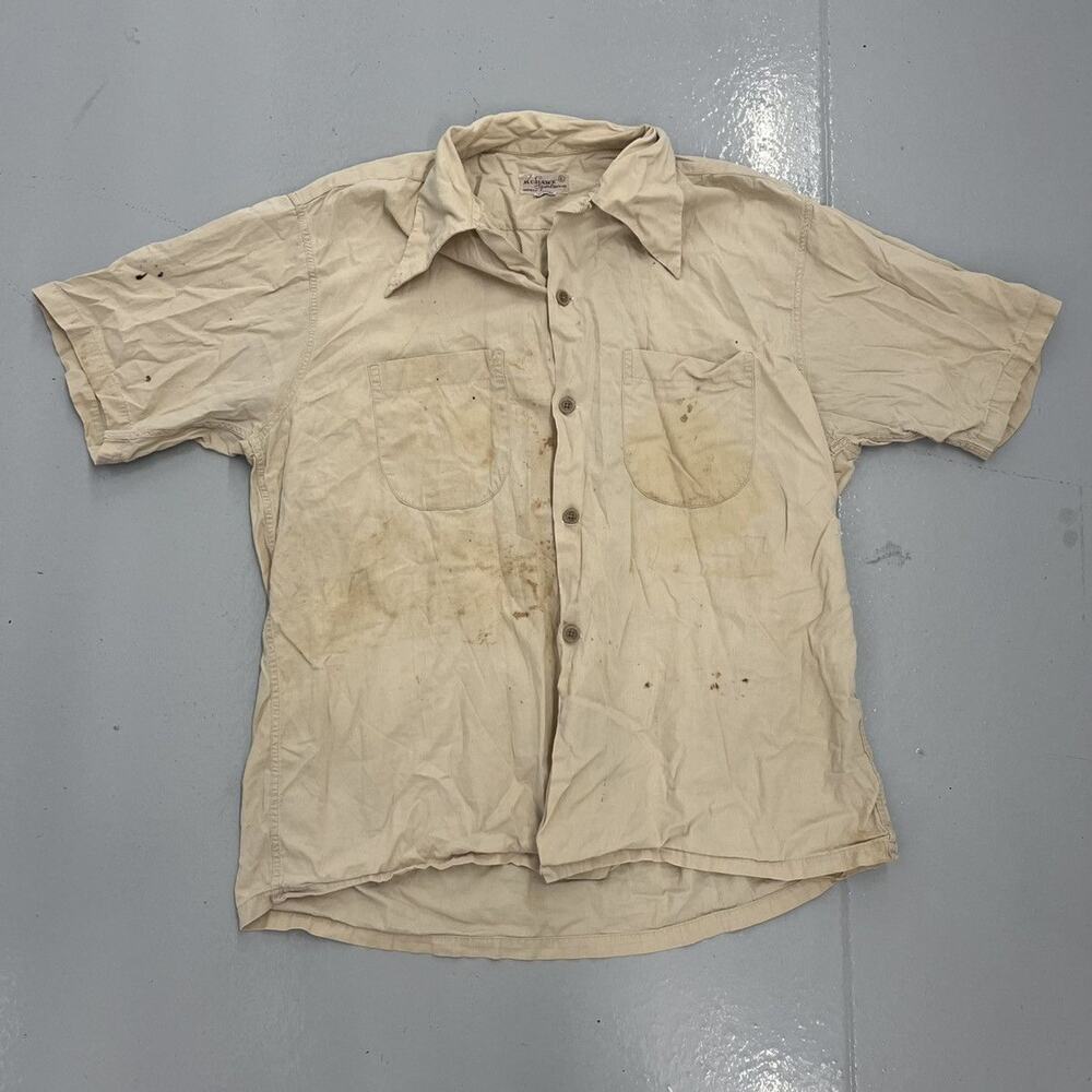 Vintage 40s Mohawk Sportswear Sanforized Cream Loop Collar